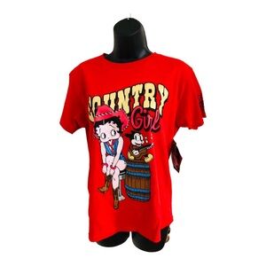 Betty Boop red country girl cowgirl western Betty t-shirt‎ size XS new
